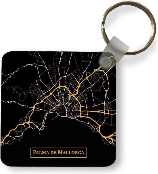 Sleutelhanger - Uitdeelcadeautjes - Kaart - Palma de Mallorca - Spanje - Goud - Plastic