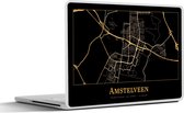 Laptop sticker - 12.3 inch - Kaart - Amstelveen - Goud - Zwart - 30x22cm - Laptopstickers - Laptop skin - Cover