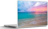 Laptop sticker - 17.3 inch - Zonsondergang - Zee - Pastel - 40x30cm - Laptopstickers - Laptop skin - Cover