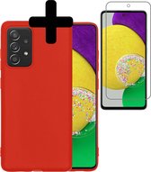 Samsung A52s Hoesje Met Screenprotector - Samsung Galaxy A52s Case Cover - Siliconen Samsung A52s Hoes Met Screenprotector - Rood