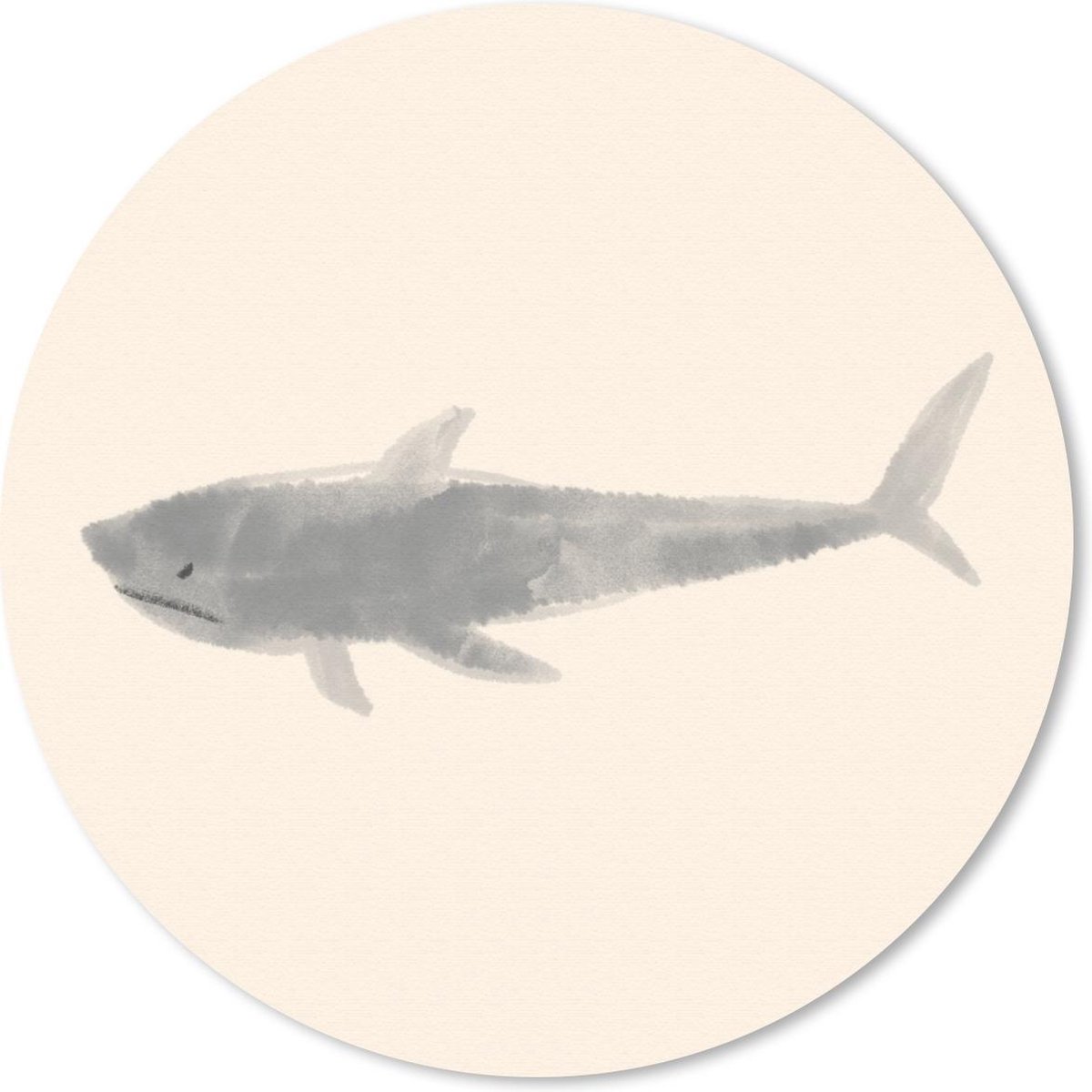 Muismat rond 30x30 cm - Mousepad Vis - Wilde dieren - Zee - Waterverf - Ronde muismatten