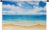 Wandkleed - Wanddoek - Strand - Zee - Lucht - 150x100 cm - Wandtapijt