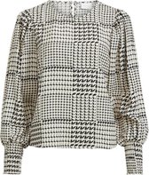 Vila Blouse Vidorian L/s Top 14069430 Birch/black Dames Maat - W36