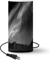 Lamp Groot noorderlicht in Alaska - zwart wit - 33 cm hoog - Ø16 cm - Inclusief LED lamp