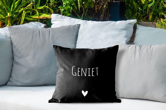 Tuinkussen - Spreuken - Quotes - Geniet - 40x40 cm - Weerbestendig