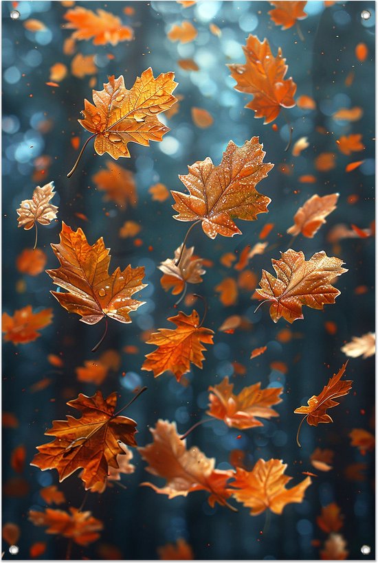 Poster Feuilles - Poster de jardin Plantes - Poster de jardin Gouttelettes d'eau - Décoration murale jardin - Poster de Jardin - Décoration de Jardin décoration murale poster de jardin 100x150 cm