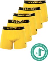 SQQUADD® Bamboe Ondergoed Heren - 5-pack Boxershorts - Maat M - Comfort en Kwaliteit - Voor Mannen - Bamboo - Geel