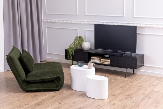 AC Design Furniture Rico salontafel in wit hoogglans-optiek, set van 2, ruimtebesparende ovale bijzettafels voor de woonkamer, moderne bijzettafels, B: 48 x H: 40 x D: 33 cm en B