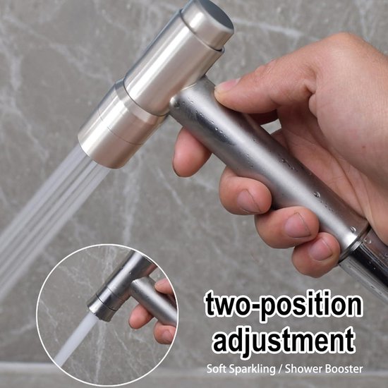 Roestvrijstalen handdouche bidet toiletsproeier - dubbele modus jet