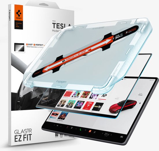 Protection d'écran Spigen pour Tesla Model 3 Highland (2024) - GlasTR EZ Fit - Tempered Glass 9H - Installation Facile