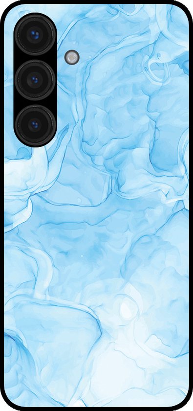 Smartphonica Coque de téléphone pour Samsung Galaxy S24 Plus avec imprimé marbre - Coque arrière en TPU Design Marbre - Bleu clair pour Samsung Galaxy S24 Plus
