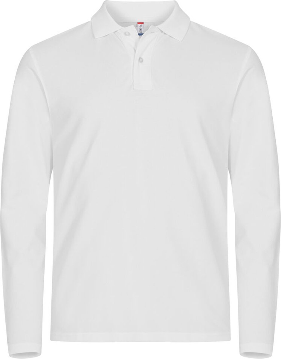 Clique Stretch Premium Polo L/S 028262 - Wit - XS