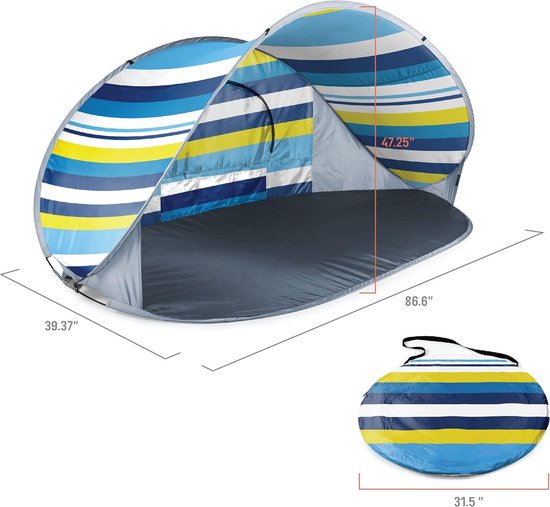 Manta draagbare strandtent - pop-up tent - strandzon onderdak pop-up - Oniva - a Picnic Time brand van Manta — afbeelding 3