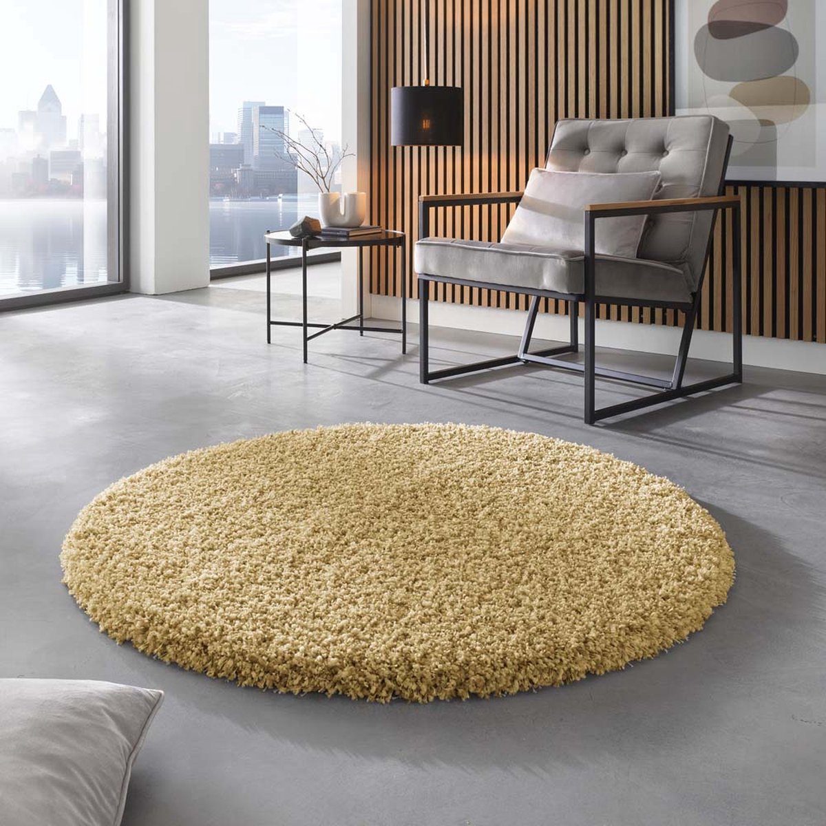 Hoogpolig vloerkleed - Shaggy Prime goud 240x300 cm