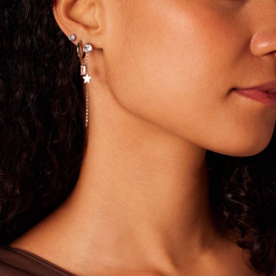 Boucles D'oreilles Acier Argenté Forme étoile - Pour Adulte, Femme, Neuves Avec étiquettes