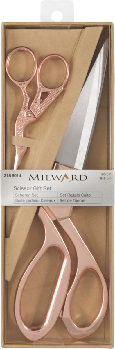 Milward Set Stoffenschaar (20cm) & Borduurschaar (9,5cm) Rosé Gold