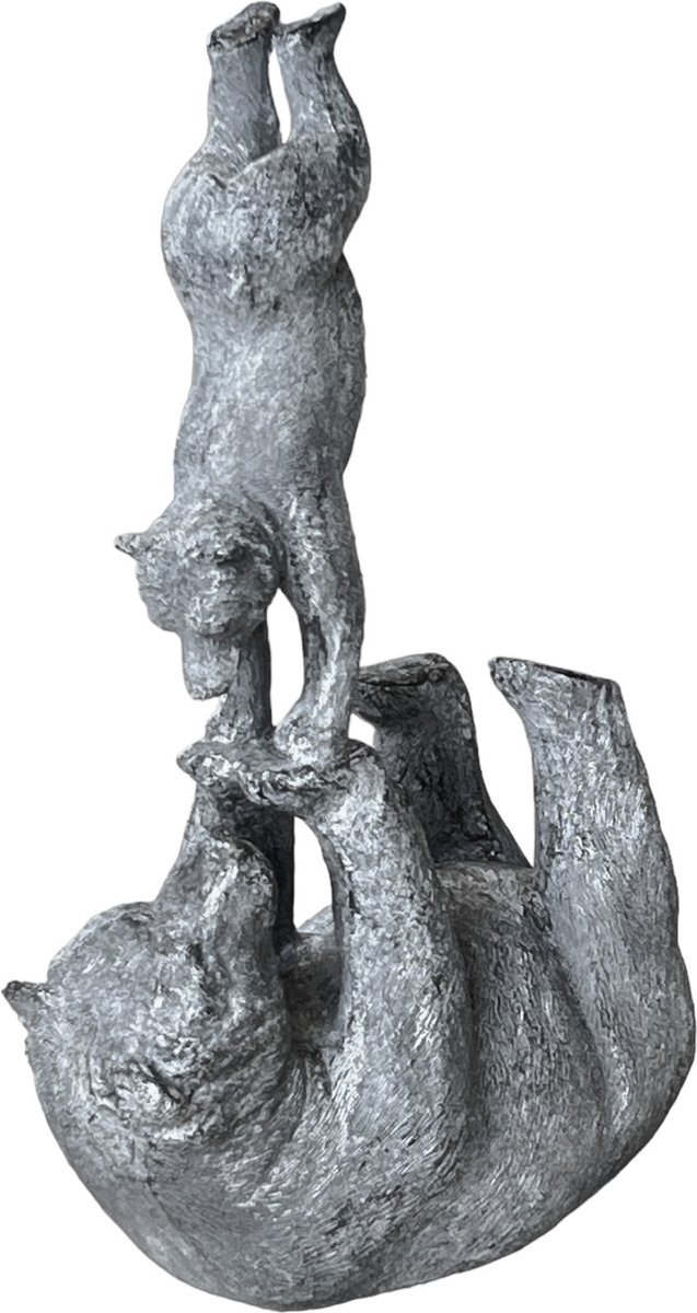 Decoratief Beeld Handstand beren - Beer - 18 x 8,5 x 27 cm