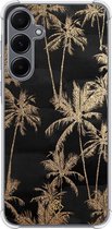 hoesje - Geschikt voor Samsung Galaxy A35 5G - Palmbomen - Shockproof case - Extra sterk - TPU/polycarbonaat - Zwart, Transparant