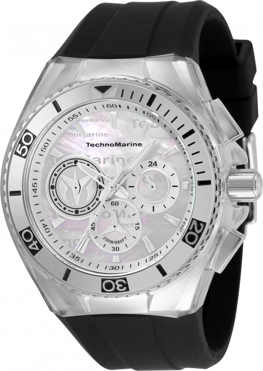 TechnoMarine Cruise TM-120021 Heren Horloge - Waterdicht - Analoog - Quartz Uurwerk - Roestvrij Staal met zilveren Wijzerplaat - 46mm