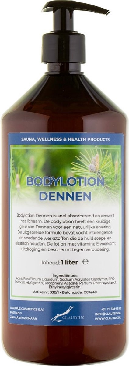 Goedkoopste Bodylotion Dennen 1 Liter - met gratis pomp