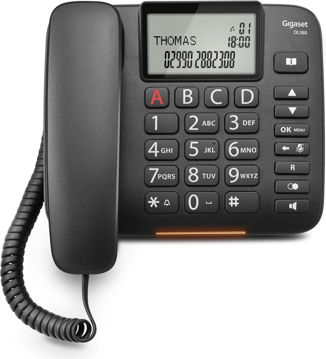 Gigaset DL380 Analoge telefoon Zwart Nummerherkenning