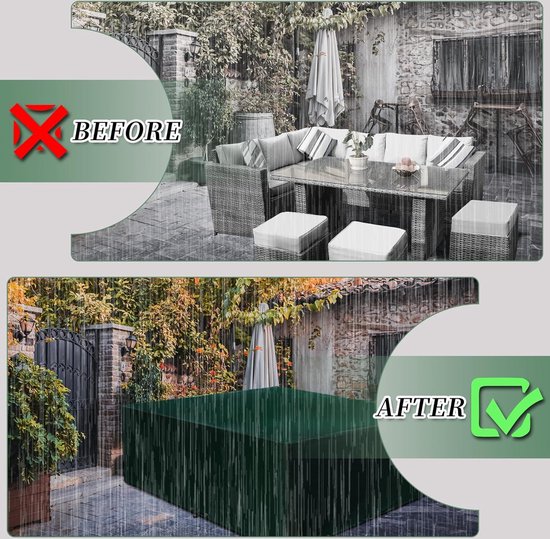 Waterdichte Vierkante Tafelhoes Buiten 250 X 140 X 90 Cm - Bescherming Tuinmeubelen