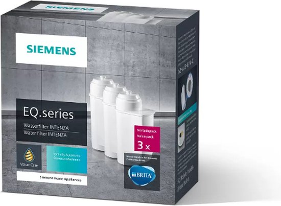 Lot De 3 Filtres à Eau Compatibles Siemens EQ.6 EQ.9 Plus EQ.300 Et Plus | Remplacement TZ70003 | Blanc