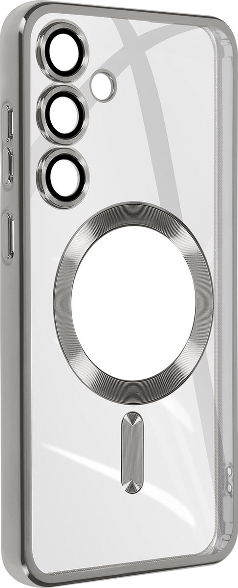 Avizar Magsafe-hoes Geschikt voor Samsung Galaxy S23 FE Chroom, Zilver