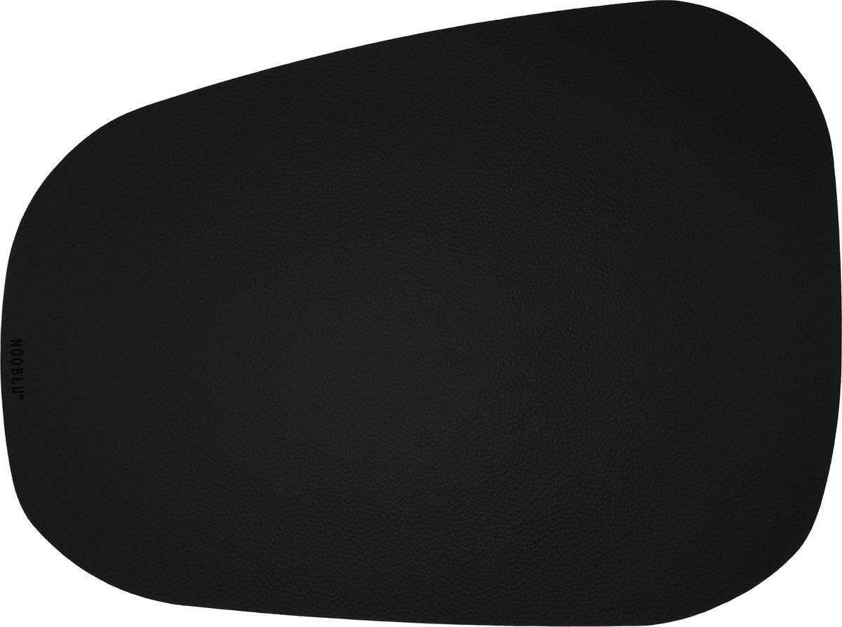 NOOBLU PEBL onderzetter / muismat 28 x 21 cm - Kleur: Midnight black, Aantal: set van 6