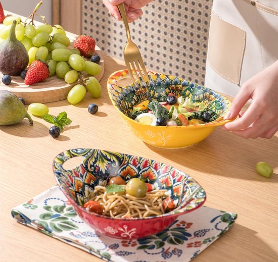 Bols Soupe Dessert Riz Bols Dessert Céramique - Lot De 6 - 283,5g - Style Japonais Noir/Blanc - Micro-ondes/Lave-vaisselle Lot 6 Bols Céramique 283g Style Japonais Micro-ondes