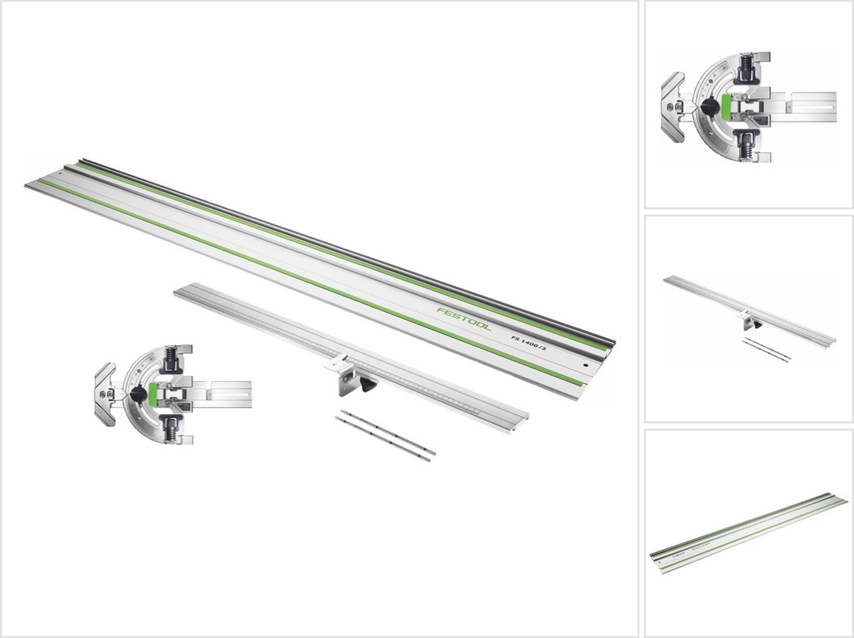Festool FS-WA hoekgeleider voor geleiderail FS/2 60º zaagsnede + FS 1080/2 geleiderail 1080 mm + verlengstuk FS-WA-VL
