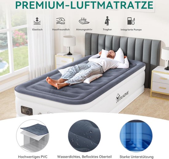 Air Mattress Self-Inflating with Integrated Electric Air Pump - Inflatable Bed for Camping and Guests — afbeelding 5