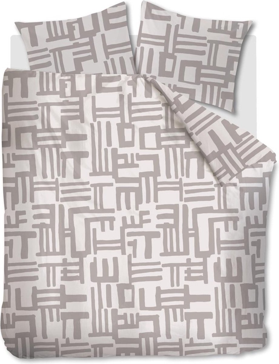 Vtwonen Mixed Stripes dekbedovertrek - Tweepersoons - 200x200/220 - Naturel