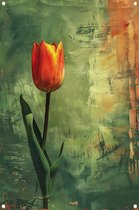 Affiche jardin de tulipes - Affiche jardin Bloem - Affiche jardin Fond - Jardin - Clôture peinture extérieur - Décoration de jardin affiche jardin 50x75 cm