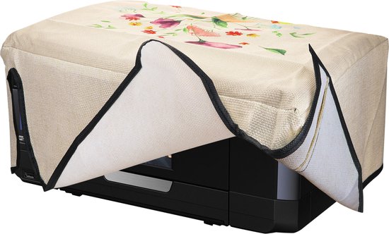 kwmobile Housse en lin adaptée à Epson Expression Premium XP-830 - Housse de protection Printer - Bouquet de fleurs au design aquarelle