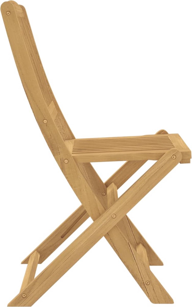 vidaXL Houten Klapstoelen - Massief acaciahout - Greywash - Rood kussen