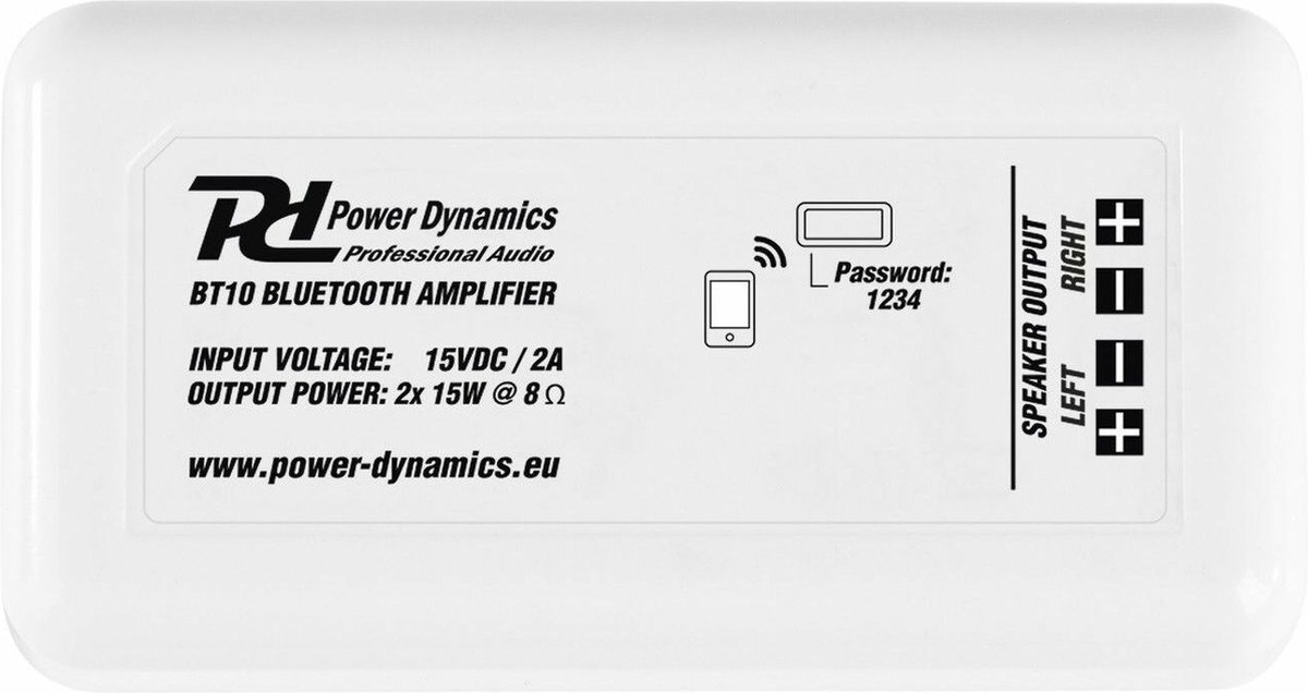 Buiten speakers - Power Dynamics BT10 versterker met Bluetooth en 4'' witte speakers thumbnail 6