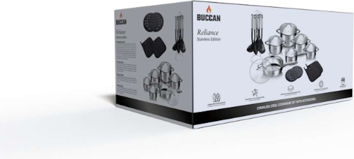 Buccan - RVS pannenset - 23 delig - Zilver