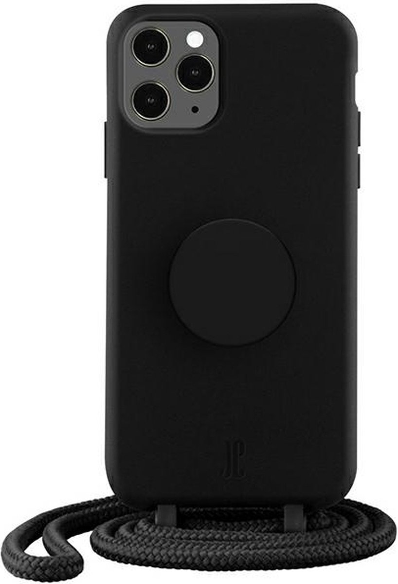 Just Elegance Hard Case Back Cover met PopGrip en koord voor Apple iPhone 11 Pro - Zwart