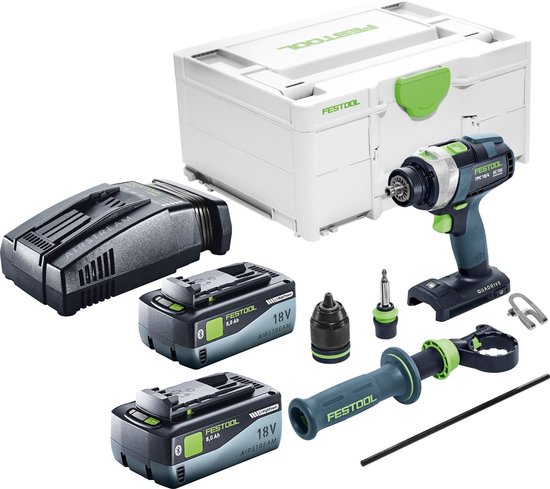 Festool TPC 18/4 I-Basic accu klopboormachine 18 V 75 Nm + 2x accu 8.0 Ah + snellader + systainer