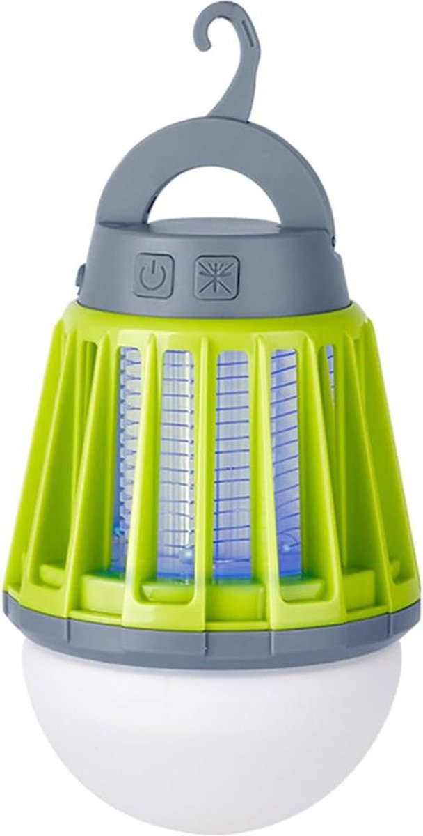 MKSS® Muggenvanger Elektrisch - Muggenlamp voor Binnen en Buiten - Muggenstekker met Filter - Grijs met Groen