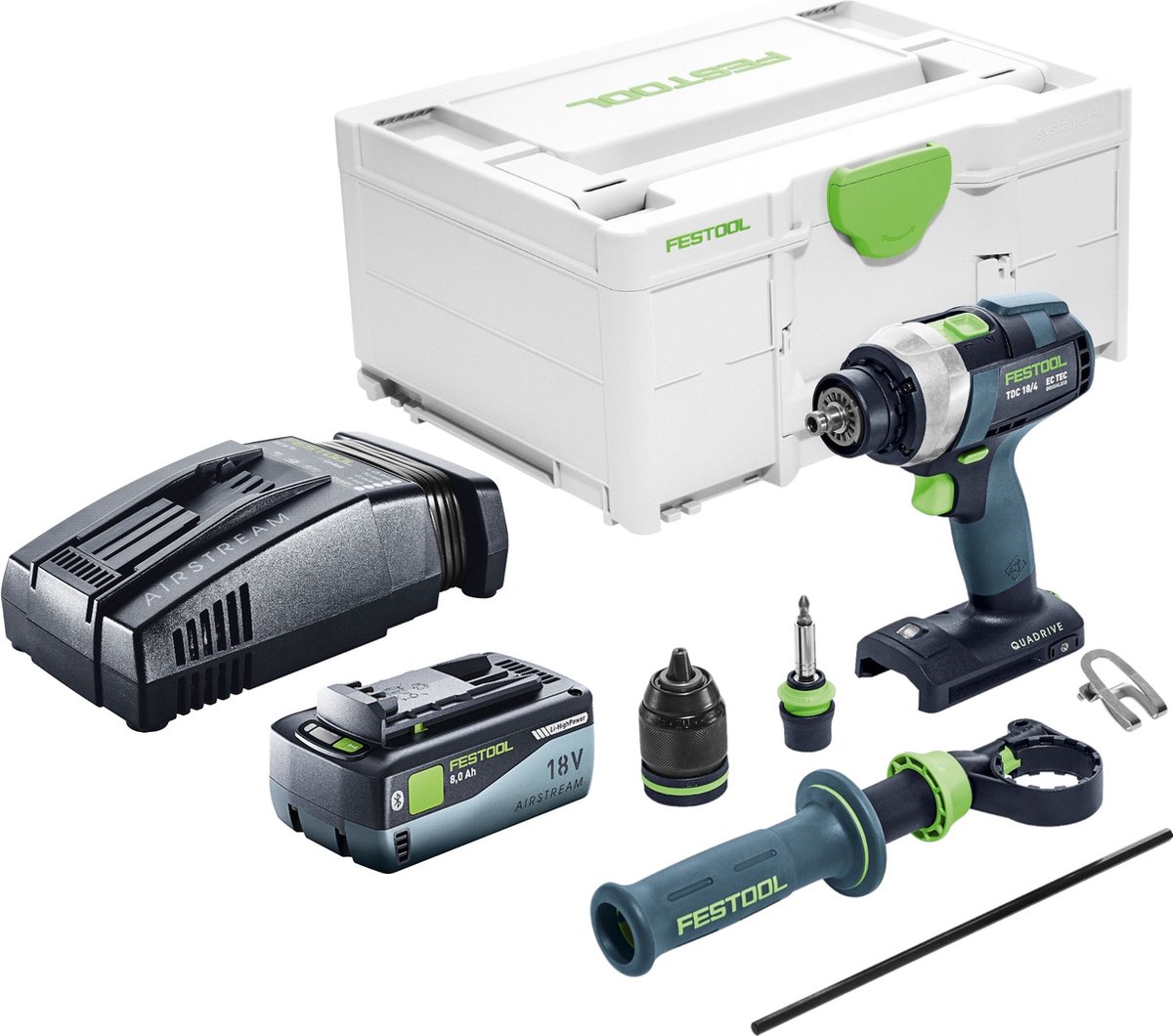 Festool TDC 18/4 Basic accuschroefboormachine 18 V 75 Nm borstelloos + 1x accu 8.0 Ah + snellader + systainer