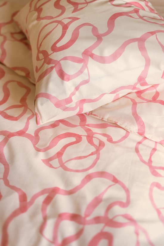 Dindi Home Dekbedovertrek Pink Party - 200x220 - 100% katoen - Off White / Roze van Merkloos — afbeelding 3