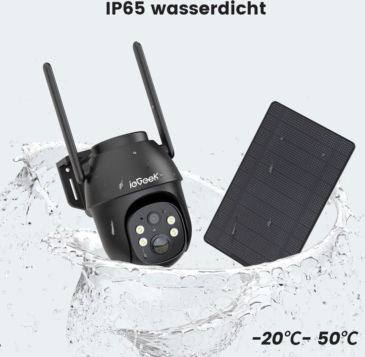 ieGeek 4G LTE Beveiligingscamera Buiten 2K, PTZ LTE Bewakingscamera Buiten Draadloos Zonder WIFI, CCTV IP Security Camera Outdoor met Sim-Kaart, met Zonnepaneel, 355°/90° Draaien, Humanoïde Bewegingsdetectie Tracking – foto 4