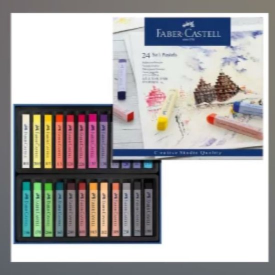 Faber-Castell Softpastelkrijt Creative Studio - Etui Met 24 Kleuren + Schetsblok + Kneedgum
