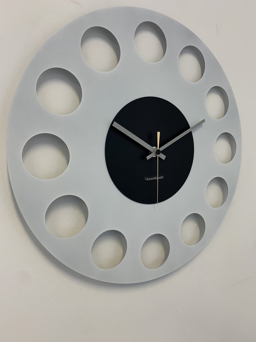 ChantalBrandO Wandklok OLYMPIA Black & White Modern Design