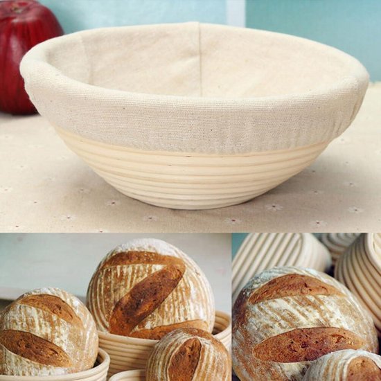 Lot De 3 Doublures En Tissu Lin Pour Panier à Pain Rond 25 Cm (10 Pouces) - Couverture Fermentation Pâte, Facile à Nettoyer | Accessoire Boulangerie Maison
