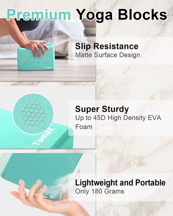 Yogablokken set van 2 - Hoge dichtheid - Flexibiliteit wervelkolom - Yoga en pilates - Lichtgewicht - Antislip oppervlak yoga block wood — afbeelding 5
