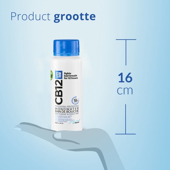 CB12 Original Mondwater - Beschermt 12 uur lang tegen een slechte adem - Met Fluoride voor bescherming tegen gaatjes - Frisse mentholsmaak - Alcoholvrije mondspoeling - 250ml