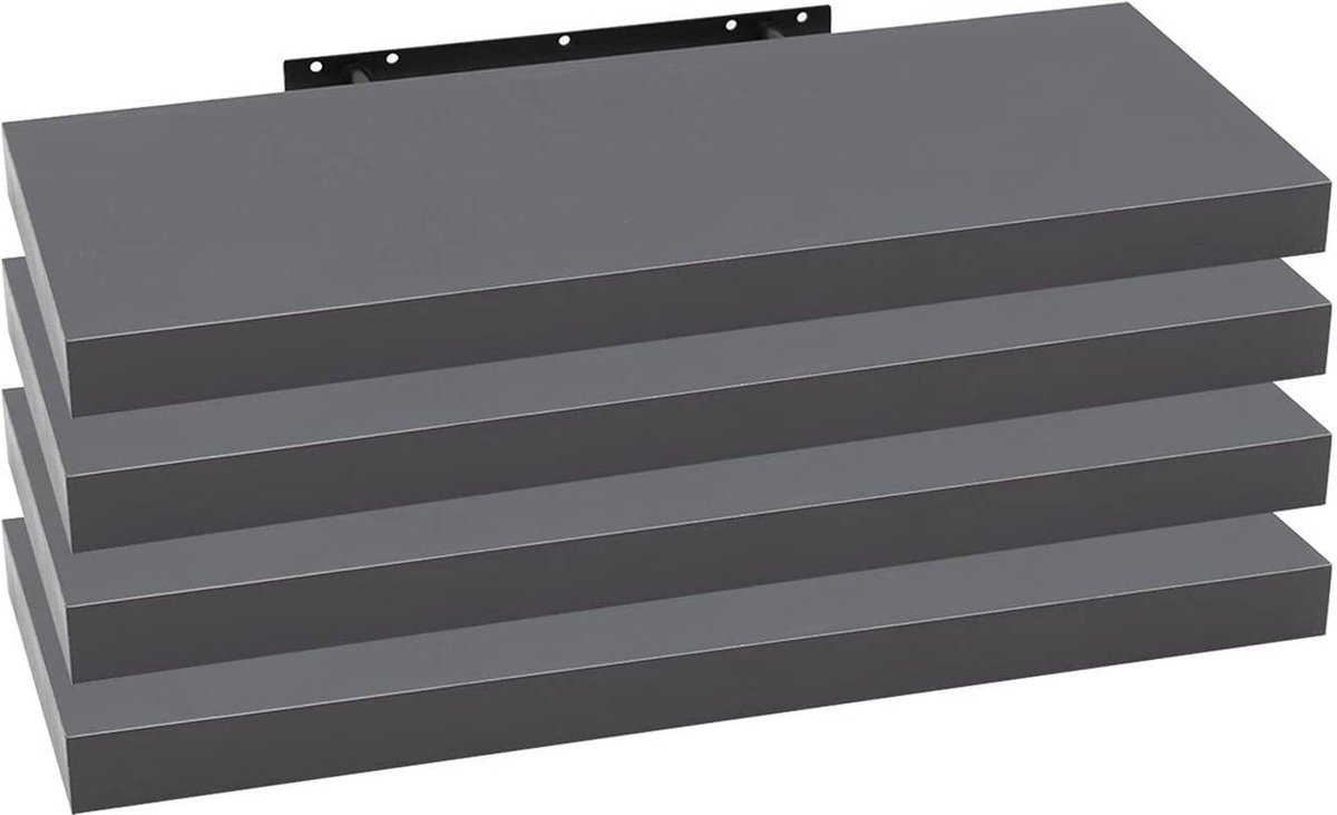 Set van 4 wandplanken - zwevende planken - displayranden - vochtbestendig - eenvoudige installatie - veelzijdig gebruik - 60 cm x 22,9 cm x 3,8 cm